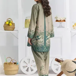 ROMONIA Printed V-Neck Long Sleeves Tunic With Palazzos image 4