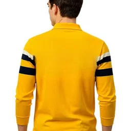 AUTNA Men Striped Polo Collar Cotton T-shirt image 3