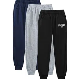 Knit Vey Boys Pack Of 3 Pure Cotton Mid-Rise Joggers-picture-17