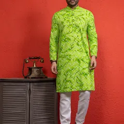 DEVOILER Men Bandhani Printed Kurta-picture-32