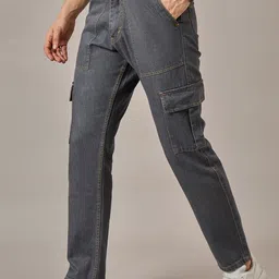 STUDIO NEXX Men Straight Fit Low-Rise Clean Look Non Stretchable Denim Jeans image 5