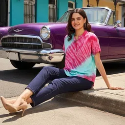 CORSICA Tie and Dye Mandarin Collar Top-picture-39