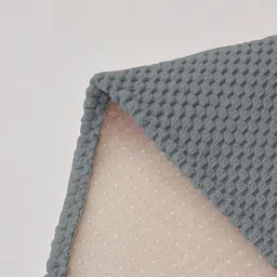 HOUSE OF QUIRK Grey & White Solid Velvet 1 Seater Sofa Mat image 4