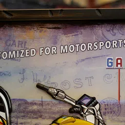 eazy wagon Brown & Yellow Motorcycle Chopper Retro Wall Art image 2