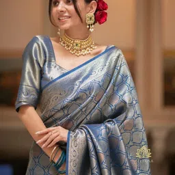 SWEETPEL Woven Design Zari Banarasi Saree image 2