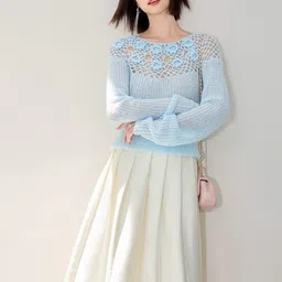 JC Collection Women Floral Pullover with Embroidered Detail image 5