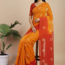 yashvi fab Bandhani Pure Cotton Handloom Bandhani Saree image 3