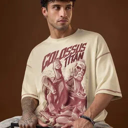 The Souled Store Men Graphic Printed Round Neck Cotton Oversized T-shirt-picture-52