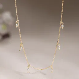 Mia by Tanishq Yellow Gold and Diamond Radiant Droplets Necklace-picture-30