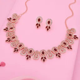 Anouk Gold-Plated Artificial Stone-Studded Necklace And Earrings-picture-44