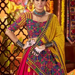 ODETTE Floral Embroidered Thread Work Made to Measure Lehenga & Semi-Stitched image 3