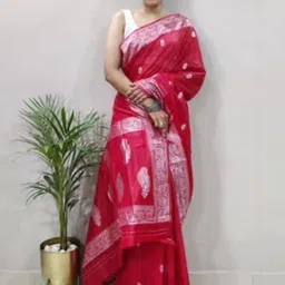 CaniBani Woven Design Zari Silk Blend Banarasi Saree image 3
