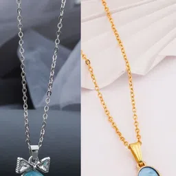 SZN Set Of 2 Gold-Plated Heart Shaped Pendant With Chain-picture-16