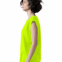 NOTWILD Women Solid Round Neck Cotton T-shirt image 3