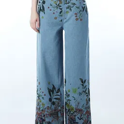 ONLY Women Wide Leg High-Rise Floral Printed Jeans-image-35