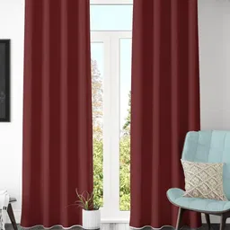 Galaxy Home Decor Maroon Set of 2 Black Out Door Curtain-image-57