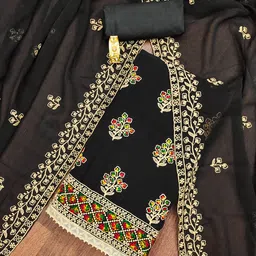 SAINOOR Embroidered Silk Georgette Unstitched Dress Material-picture-15