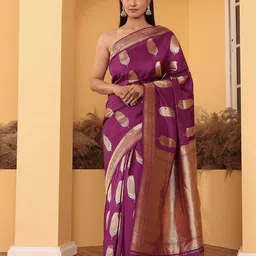 AVANTIKA FASHION Ethnic Motifs Woven Design Pure Silk Banarasi Saree-picture-1