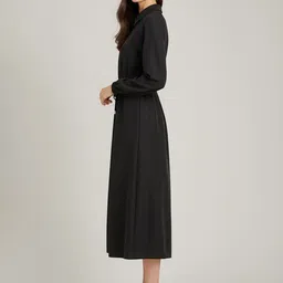 LULU & SKY Shirt Collar Tie-Ups Fit and Flare Midi Dress image 2