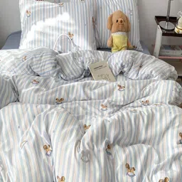 JC HOME Blue Polycotton Double King Regular Bedding Set image 2