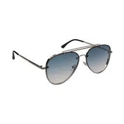 MacV Unisex Blue Lens & Steel-Toned Aviator Sunglasses with-picture-20