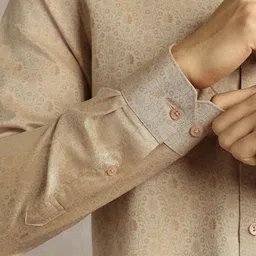 Louis Philippe Floral Printed Spread Collar Cotton Formal Shirt image 4