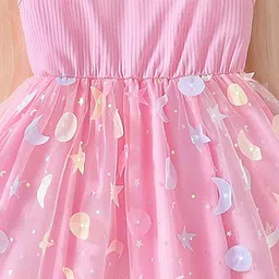 INCLUD Girls Self Design Embroidered Fit & Flare Dress image 5