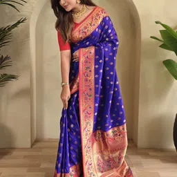 MORDEN MUSE Woven Design Zari Paithani Saree-picture-19
