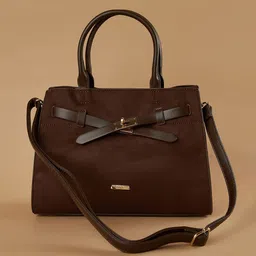 CODE by Lifestyle Women Solid Structured Bow Detail Satchel Bag-picture-16