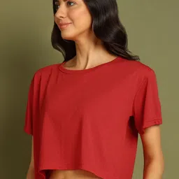 Moda Rapido Women Drop-Shoulder Sleeves Bio Finish Pockets T-shirt image 5