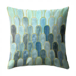 CASABLEU Nicobar Green & Grey 2 Pieces Abstract Printed Square Cushion Covers image 3