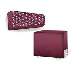 The Furnishing Tree Maroon Printed Air Conditioner Cover-picture-33