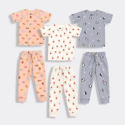 Orange Sugar Unisex Kids Printed T-shirt with Pyjamas-picture-54
