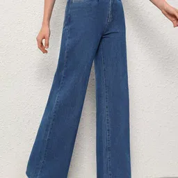 NU CLOTHS Women Comfort Wide Leg High-Rise Stretchable Jeans image 4