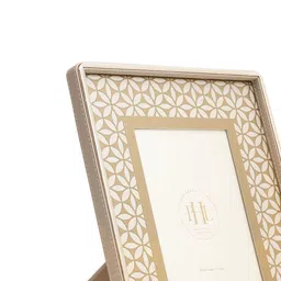 Pure Home and Living Beige & Gold-Toned Self Design MDF Table Photo Frame image 5