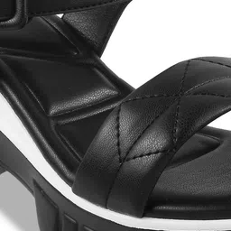 Mochi Striped Platform Sandals with Buckles image 5