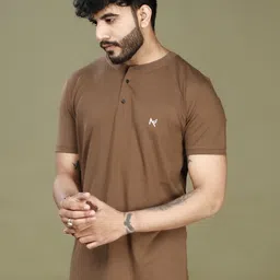 INKMAN Men Henley Neck Bio Finish T-shirt image 2