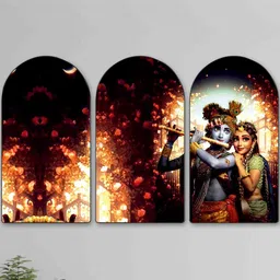 Myntra Elegant Homes Multicoloured Set of 3 Piece MDF Religious Wall Paintings-picture-19