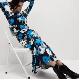 Marks & Spencer Women Floral Printed Boat Neck Sheath Midi Dress-picture-13