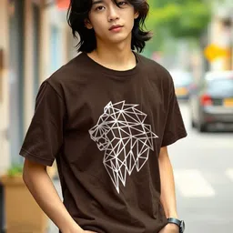 MaverIQ Men Geometric Printed Round Neck Cotton Oversized T-shirt-image-98