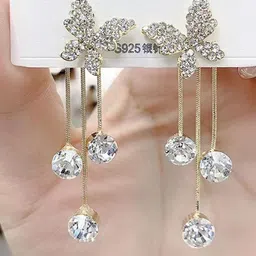 PolluxCraft Korean Artificial Stones Studded Contemporary Drop Earrings-picture-36