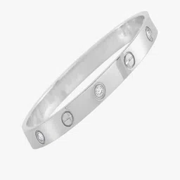 Jewelz Silver-Plated Crystal Studded Bangle-Style Bracelet image 4