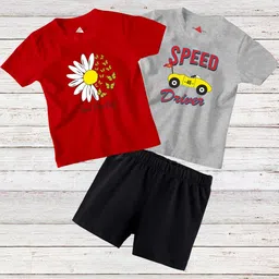 TRIANGLETEES Unisex Kids T-shirt with Shorts-image-76