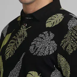 SIMON CARTER LONDON Men Floral Printed Polo Collar Cotton Slim Fit T-Shirt image 2