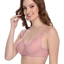 Moda Rapido Women Peach Solid Full Coverage Cotton Lightly Padded Non-Wired Bra image 2