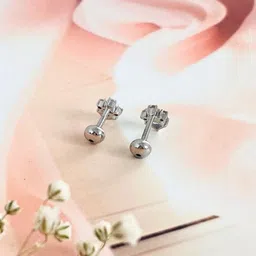 Boldiful Sterling Silver Silver-Plated Cubic Zirconia Studded Contemporary Studs-picture-51