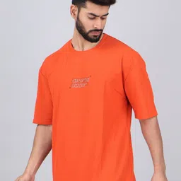WILD ELEPHANT Men Printed Drop-Shoulder Sleeves Applique T-shirt image 2