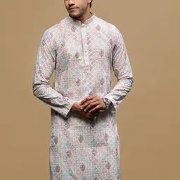 here&now x sanwara Sanwara Paisley Embellished Sequinned Cotton Straight Kurta-picture-12