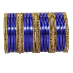 ZULKA Set Of 48 Zircon Studded Textured Bangles-image-40
