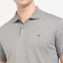 Tommy Hilfiger Men Solid Polo Collar Cotton T-shirt image 5